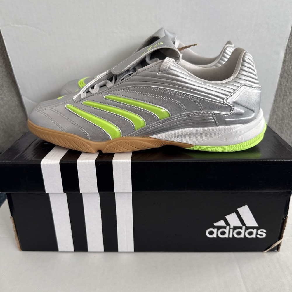 Size 7.5 - adidas Predator Sala Silver Metallic Signal Green W